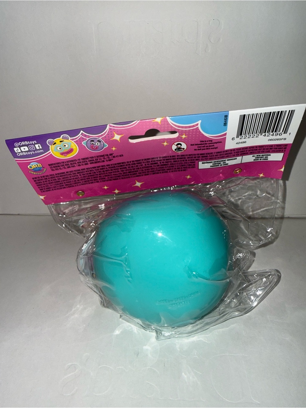 Smushers Squishy Orb Curiosities Blue/Teal Face Yellow Stars - Picture 2 of 2